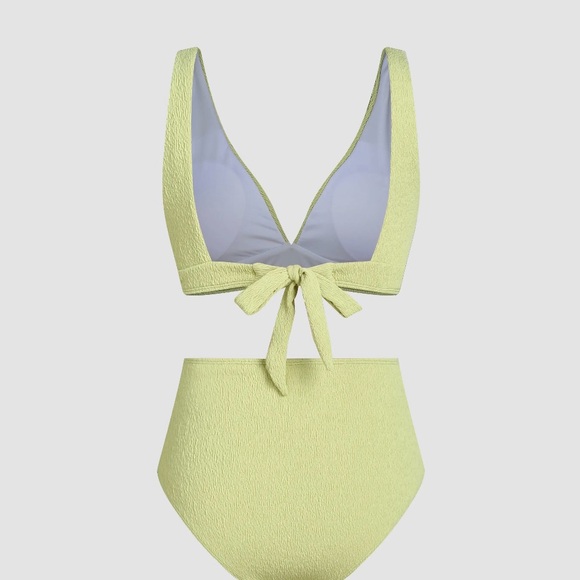 Cider Green Bikini Plunging V-Neck Swimwear - Picture 2 of 2